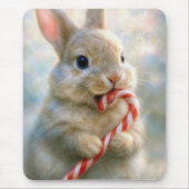 Weihnachts-Hase mit Zuckerrohr Mousepad (Vorne)