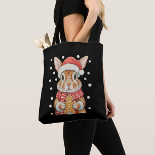 Weihnachts-Hase-Santa-Hut-Lebkuchen-Keks Tasche