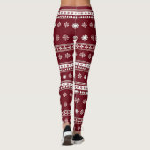 Weihnachts hässlich Pullover gekachelt Muster Leggings (Rückseite)
