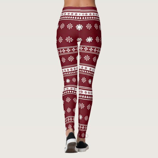 Weihnachts hässlich Pullover gekachelt Muster Leggings (Rückseite)