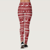 Weihnachts hässlich Pullover gekachelt Muster Leggings (Rückseite)