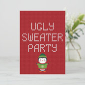 Weihnachts-Hässlich-Pullover-Party Einladung (Stehend Vorderseite)