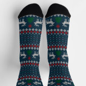 Weihnachts-Hässlich-Pullover-Strickmuster-Festtage Socken (Oben)