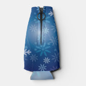 Weihnachts hässliche Pullover Rot-blaue Schneefloc Flaschenkühler (Rückseite)