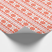Weihnachts hässliche Pullover Schneeflocke rot Geschenkpapier (Ecke)