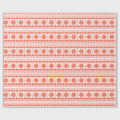 Weihnachts hässliche Pullover Schneeflocke rot Geschenkpapier (Flach)
