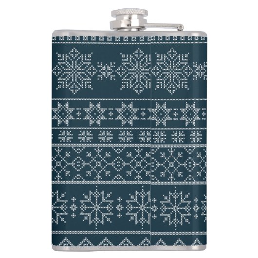 Weihnachts hässliche Pullover-Skandinavien Strickm Flachmann (Rückseite)