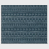 Weihnachts hässliche Pullover Strickmode Blue Snow Geschenkpapier (Flach)