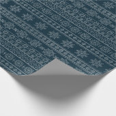 Weihnachts hässliche Pullover Strickmode Blue Snow Geschenkpapier (Ecke)