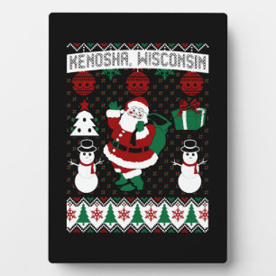 Weihnachts hässlicher Pullover Kenosha Wisconsin Fotoplatte
