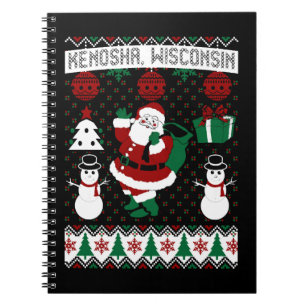 Weihnachts-Hässlicher-Pullover Kenosha Wisconsin Notizblock