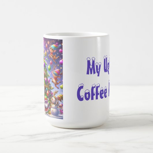 Weihnachts hässliches Pullodesign Kaffeetasse (Mittel)