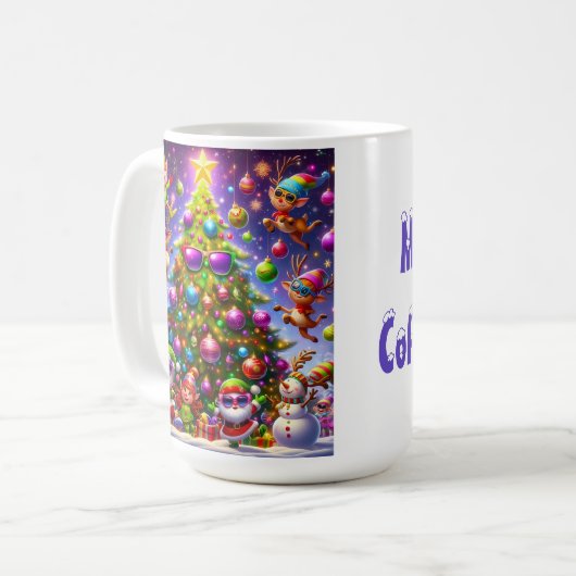 Weihnachts hässliches Pullodesign Kaffeetasse (Vorderseite Links)