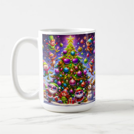 Weihnachts hässliches Pullodesign Kaffeetasse (Links)