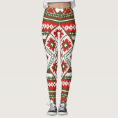 Weihnachts hässliches Pullover-Muster Leggings (Vorderseite)