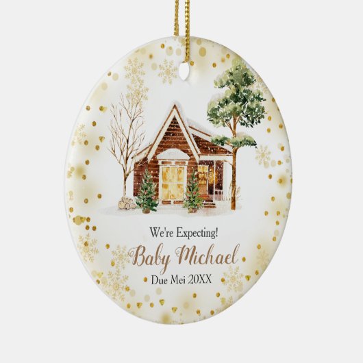 Weihnachts-Haus-Dekor erwarten wir Eltern Keramik Ornament (Rechts)