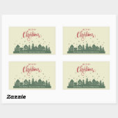 Weihnachts-Haus Elegant Retro | Benutzerdefinierte Rechteckiger Aufkleber (Blatt)