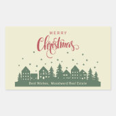 Weihnachts-Haus Elegant Retro | Benutzerdefinierte Rechteckiger Aufkleber (Vorderseite)