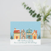 Weihnachts-Haus feierlich neue Zuhause-Adresse bew Postkarte (Stehend Vorderseite)