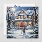 Weihnachts-Haus-Grußkarte Feiertagskarte (Vorne/Hinten)