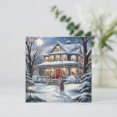 Weihnachts-Haus-Grußkarte Feiertagskarte (Stehend Vorderseite)