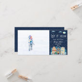 Weihnachts-Haus ließ Schnee Urlaub Fotokarte Karte (Vorderseite/Rückseite Beispiel)