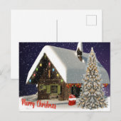 Weihnachts-Haus Postkarte (Vorne/Hinten)