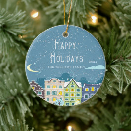 Weihnachts-Haus Schnee-Tag Foto Feiertag Ornament