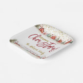 Weihnachts-Haus-Straße-Szene Pappteller (Gewinkelt)