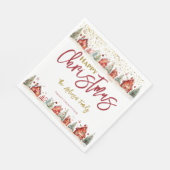 Weihnachts-Haus-Straße-Szene Serviette (Ecke)
