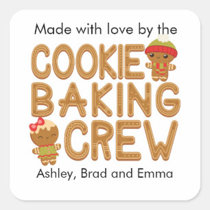 Weihnachts hausgemachte Backetiketten Quadratischer Aufkleber