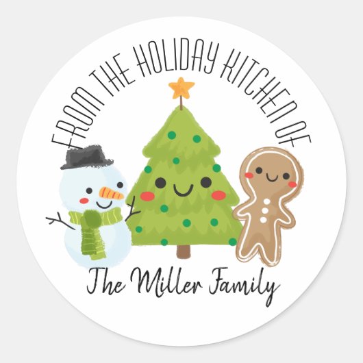 Weihnachts hausgemachte Backetiketten Runder Aufkleber (Vorderseite)