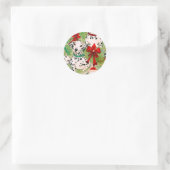 Weihnachts-Haustier  Runder Aufkleber (Tasche)