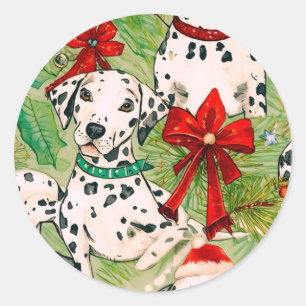 Weihnachts-Haustier Runder Aufkleber