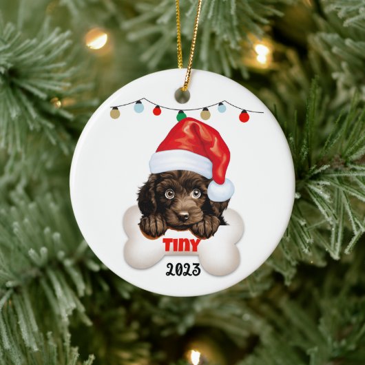 Weihnachts-Hausverzierung, Poodle Weihnachten Keramik Ornament (Baum)