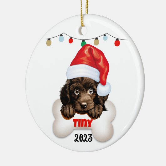 Weihnachts-Hausverzierung, Poodle Weihnachten Keramik Ornament (Links)