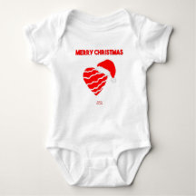 Weihnachts-Heart Baby Jersey Bodysuit