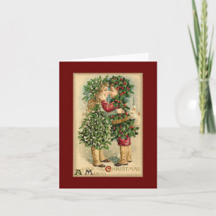 Weihnachts Heilige Liebe küsst Feiertagskarte