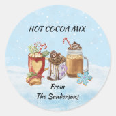 Weihnachts heiße Kakaoschokolade Mix Geschenk Runder Aufkleber (Vorderseite)