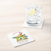 Weihnachts heiße Schokolade Kakao-Cup Grüne Weihna Rechteckiger Pappuntersetzer (Vor Ort)