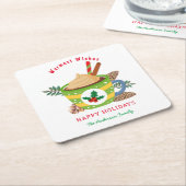 Weihnachts heiße Schokolade Kakao-Cup Grüne Weihna Rechteckiger Pappuntersetzer (angewinkelt)