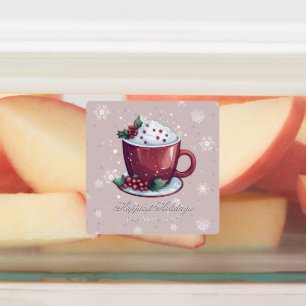 Weihnachts-Heiße Schokolade Rosafarbenes Backen Etiketten