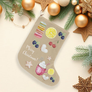 Weihnachts-Heiße Schokolade und gute Wünsche Großer Weihnachtsstrumpf