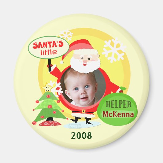 Weihnachts Helfer Custom Weihnachts-Foto Magnet (Vorne)