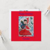 Weihnachts-Helfer-Flat Weihnachtskarte Karte (Vorderseite/Rückseite Beispiel)