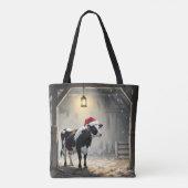 Weihnachts-Hereford-Kuh im Scheunentor Tasche (Rückseite)