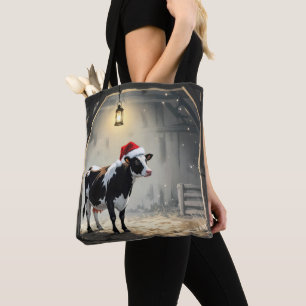 Weihnachts-Hereford-Kuh im Scheunentor Tasche