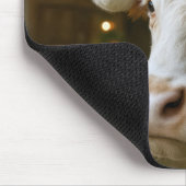 Weihnachts-Hereford-Kuh mit Santa-Hut Mousepad (Ecke)
