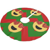 Weihnachts-Herz-Emoji-Weihnachtsbaum Polyester Weihnachtsbaumdecke (Schrägansicht)