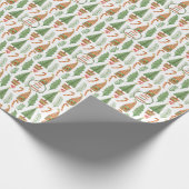 Weihnachts-Herz-Gnome-Muster mit Candy Canes Geschenkpapier (Ecke)